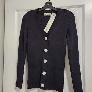 Tory Burch Dark Blue Knit with White Accents